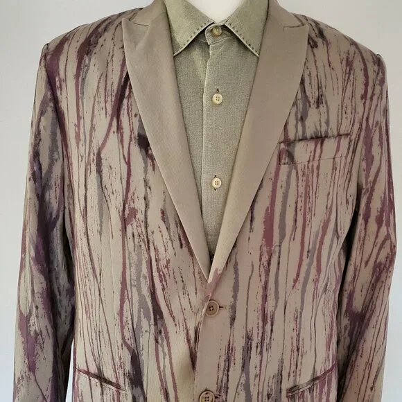 Varvatos blazer suit jacket stripe dyed black gray beige red purple XL 44 46 XXL - Picture 13 of 14